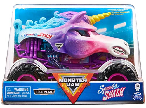 Monster Jam, Official Sparkle Smash Monster Truck, Collector Die-Cast Vehicle, 1:24 Scale