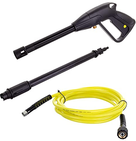 Hobby Serie K Pistola per idropulitrice M22x1.5 con tubo e lancia ad alta pressione - Ugello regolabile - Compatibile con Kärcher - Tubo da 10m