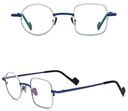 HPIRME Vintage Titan Brillengestell Männer Runde Quadratische Brille Frauen Retro Brillen, 1, Einheitsgröße