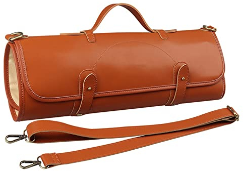 Bolsa de Cuchillos de Chef Organizador de rollos de cuchillos de cuero Organizador de cuchillos de chef Organizador de utensilios de cocina Correas de hombro ajustables/extraíbles Bolsa de Cuchillos D