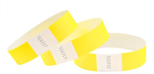 CINTAPUNTO Einlassbändchen Papier Neon Yellow, Eintrittsbänder 100 Stück | Einlassbänder - Festival Armbänder - Party Bändchen Einlass Eintritt - eintrittsbändchen - Bänder Club - Wristband