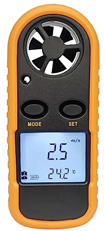 dijiusidy Anémomètre portatif 2-en-1 climatisation testeur de Volume de vitesse du vent extérieur outil de mesure compteur haute précision