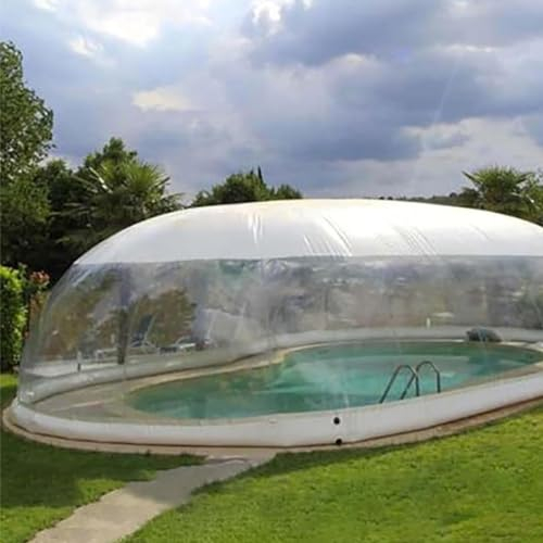 GLWJXSD Complete Set of Outdoor Transparent Rectangular Inflatable Cover, Transparent Waterproof Pvc Swimming Pool Dome Cover, Children's Water Park Windproof And Snowproof Pool,10 * 5 * 3M