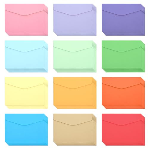 OEEYYT 60 Stück Mini Briefumschläge Bunt,für Geschenkkarte Hochzeit, Geburtstag Party Supplies, Mini Umschläge 11.5x8.2Cm