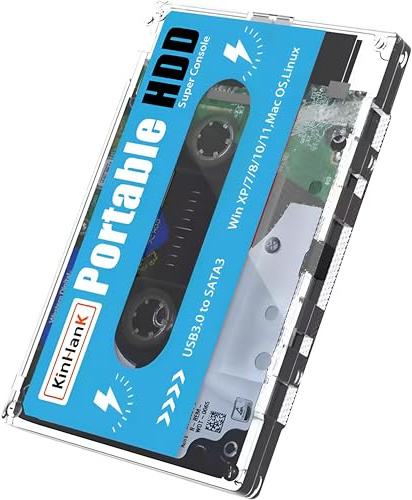 Kinhank - Disco Duro Externo portátil 500 GB HDD Integrado con +111.000 Juegos, Sistema Batocera 33 con más de 80 emuladores clásicos y AAA, soporta Windows y MacOS - SVP Game (500 GB)