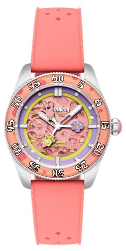 Spinnaker Herren-Armbanduhr 40 mm Croft Skelett mittelgroß Automatik Spongebob Squarepants Peek-a-Boo Limited Edition mit Gummiarmband SP-5152, Armband