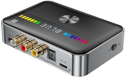 Boannice NFC Récepteur Émetteur Bluetooth 5.3 Adaptateur Audio Bluetooth pour Domicile stéréo,Haut-Parleur,Bureau,télévision,amplificateur,projecteur,Voiture, USB, 3,5 mm AUX, Coaxial, Optique, RCA
