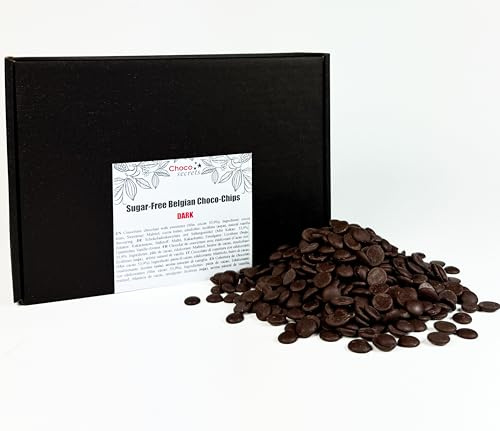 CHOCO SECRETS Schokodrops Zuckerfrei 1500g Zartbitter - Dark Chocolate Chips gesüßt mit Maltit ohne Zuckerzusatz (0,1g Zucker pro 100g) - Dunkle Schokolade ohne Zucker zum Schmelzen und Backen