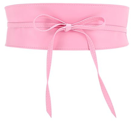 JasGood Damen Breiter Obi Gürtel Damen Taillengürtel Breiter Wickelgürtel Taille Band zum Schnüren Hüftgürtel Bindegürtel für Kleid,Rosa,102cm
