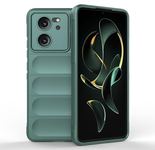 ILING Funda para Xiaomi 13T 5G / Xiaomi 13T Pro 5G, Diseño de Suave Silicona en Wave Pattern y Antigolpes Airbag, Carcasa Protectora Ultradelgado Mate TPU Bumper Cubierta (Verde)