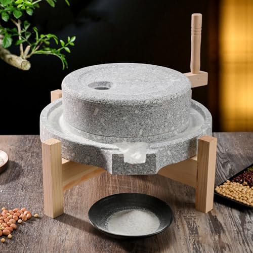 Paste Mill,Hand Stone Mill, Handmade Stone Mill Handmade Stone Grinder for Dry & Wet Foods, Grains Grinding Mill Machine for Home/Kitchen, Nuts Prickly Beets Pulverizer