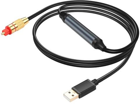 Sarini USB to Optical Audio Adapter USB A to Fibre Optic Audio SPDIF Connector 1.5m/4.9ft Female Audio Converter Cable for Computer Laptop to Optical Audio Box