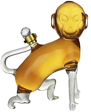 DEFBOW Glass decanter Whiskey Decanter Wine Decanter Monkey Shape Carafe with Stopper for Liquor, Scotch, Bourbon, Vodka Or Liquor Decanter Decanter