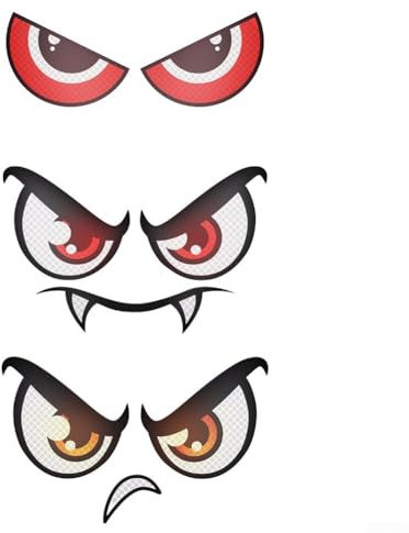 Set mit reflektierenden Augenklappen für Mähroboter, lustiges und praktisches Design in 2 oder 3 Stück (3 Stück)