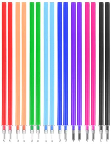 MDLSDE 16 Piezas Recambios Boligrafos Borrables, Compatibles con Legami Recambios gel Borrables Canetas de Colores Punta de 0,7 mm Altura 13 cm Tinta Térmica para Bolígrafos Legami Bolis 8 Colores
