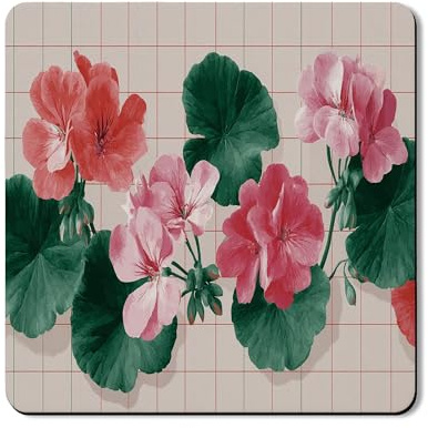 Tapete protector superior para lavadora y secadora floral de geranio, estampado botánico vintage, cubierta de lavandería, goma antideslizante e impermeable, 24 x 24 pulgadas
