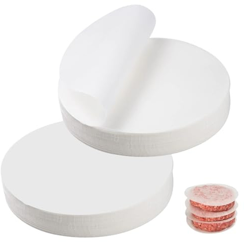 1 000 stycken värmebeständigt hamburgarpapper, Ø 11 cm hamburgarpapper, runt pergamentpapper, non-stick-papper för patties, oljebeständigt bakpapper för hamburgarpress, litet hamburgare patty