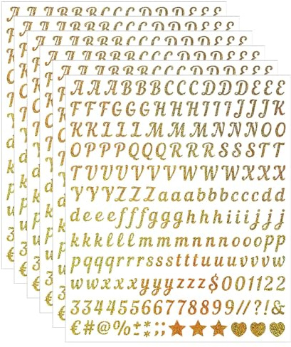 Calkkrer 6 Pezzi Adesivi Lettere, Lettere Adesive in Vinile Autoadesive Minuscole, Adesivi ABC per Fai-da-te, Scrapbooking, Etichette, Decorazioni Personalizzate