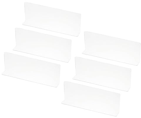 PATIKIL 6 Pack Shelf Dividers for Closet Organization, 280 x 40 x 100mm Acrylic Closets Separator Kitchen Cabinet Shelves Under Bed Blocker for Bedroom Kitchen Office, Clear