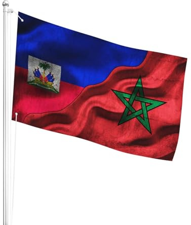 Polyester Pirate Drapeaux Haïtien Marocain Marocain Drapeaux Bannières Individualité Drapeau Personnalisé Pour Décoration D'Halloween, Festival, Décoration D'Intérieur, 3X5 Ft