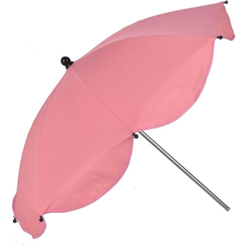 BREEZENEST Universal Pram Sun Shade Umbrella – Pushchair Stroller Clip-On Parasol, Buggy Umbrella for Sun Protection, Adjustable Clip-On Sunshade for Lounger, Baby Stroller Parasol (Pink)