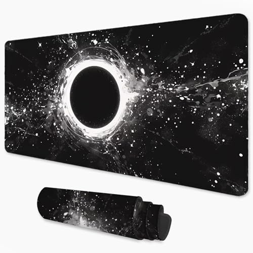 Alfombrilla Ratón Abstracto Mouse Pad 1000x400 mm, Grande Alfombrilla Gaming Negro con Superficie Especial Que Mejora Velocidad y precisión, Mousepad Impermeable para Gamers, PC y Portátil 3Y-290