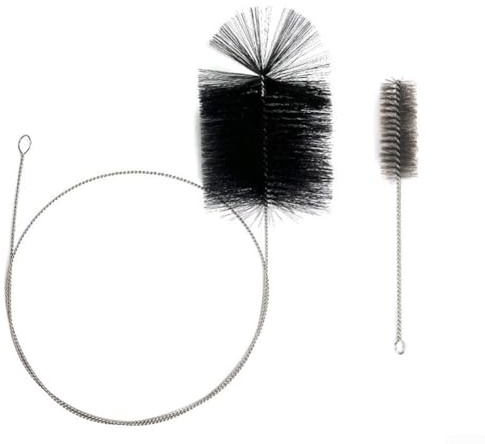 Kaminrohr-Reinigungsbürste mit Edelstahl-Teleskopstiel und 15 cm Nylonkopf für Ofenrohr- und Entlüftungs-Wartung, 2 m