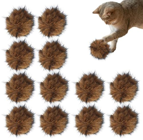 Kattleksaker luddiga bollar, interaktiv plysch kattboll, inomhus kattunge leksak – för underhållning träning träning berikning tristess lättnad inomhus utomhus
