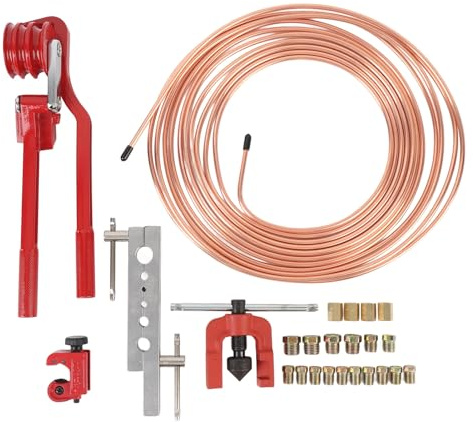 Gucagle Kit linea freno da 3/16 pollici Kit professionale di strumenti per svasatura linea freno rivestita in rame per la maggior parte dei sistemi di trasmissione dei sistemi frenanti