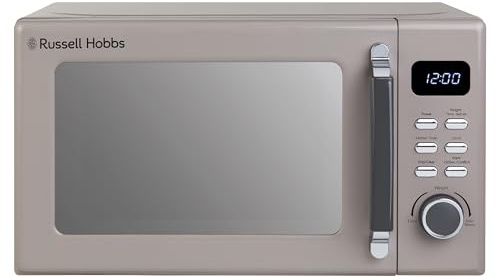 Russell Hobbs Mocha Digital Microwave STYLEVIA, 20 Litre 800W with 5 Power Levels, Mirror Finish, 8 Auto Cook Settings, Defrost & Reheat Function, Clock & Timer RHM2026MC