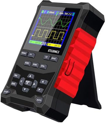 ET120MC2 - Osciloscopio digital de doble canal, generador de señal de 120 MHz, 500 MSa/S, mini osciloscopios de mano automáticos