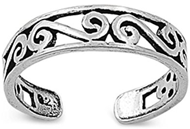 Zehenring aus 925 Sterling Silber als Fußschmuck für Damen, Herren und Mädchen, Größenverstellbar, Modell 12