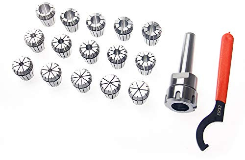 KATSU ER32 MT3 Spannzangen-Set 15 Stück 3-20 mm Präzisionsfräser-Spannzangenfutter-Verlängerungsadapter für CNC-Arbeitshaltung, Graviermaschine und Fräsdrehmaschine 11023034