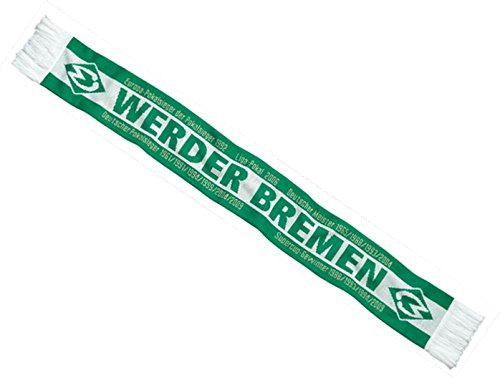 Flaggenfritze Schal Werder Bremen Erfolge - 17 x 150 cm + gratis Aufkleber, Schal für das Stadion oder die Freizeit