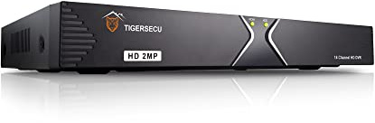 TIGERSECU Super HD 1080P 16 Channel DVR Security Recorder Without Hard Drive, Hybrid 6-in-1 CCTV DVR Recorder Compatible with 2MP and 5MP TVI, AHD, CVI, Analog, RS485 PTZ and IP Cameras