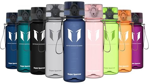 Super Sparrow Sport Vattenflaska - 500ml - Giftfri BPA-Fri och Miljövänlig Tritan Co-polyesterplast - för Löpning, Gym, Yoga, Utomhus och Camping