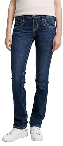 TOM TAILOR Damen Jeans Alexa Straight - Straight Fit - Blau - Dark Stone Wash, Größe:28W / 30L, Farbe:Dark Stone Wash Denim 10282