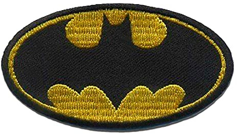 Catch the Patch Batman Logo - (Größe: 7,8 x 4,3 cm) – Aufbügler & Applikationen in verschiedenen Größen – Ideal für Kleidung, Schulranzen, Jeans & Rucksäcke