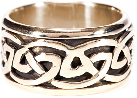 Windalf Breiter Keltenring ASKAN h: 1.5 cm Drehring Mittelalterschmuck Hochwertige Bronze (Bronze, 62 (19.7))