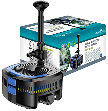 AllPondSolutions CUP-7000-5200L/H All in One Pond Pump Filter with Fountain and 11w UV Steriliser, Clear Water Algae Control for Ponds up to 7000L