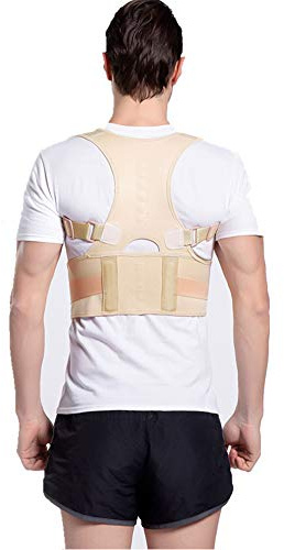 Geradehalter zur Haltungskorrektur, Verstellbare Obere Rückenstütze Haltungstrainer Posture Corrector Haltungstrainer Rückenstabilisator für Herren Damen und Kinder Hautfarbe XXL