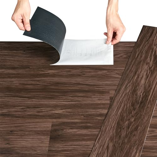 neu.holz Golvbeläggning, självhäftande, olika storlekar, vinyl, laminat, halkfria, dekorativa golvbrädor för golvvärme