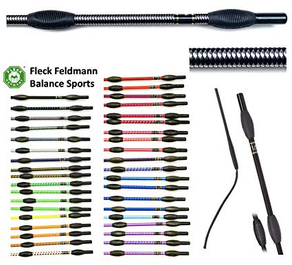 JA Horse Fleck Feldmann Balance Sports Dressurgerte Gerte Reitgerte (schwarz-Silver grau, 100 cm)