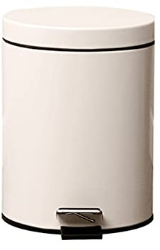KUYWLMKMZZ Papelera de oficina redonda para interiores, basura, pedal, basura, bote de basura, 5 L, metal, cocina, oficina, basura, papelera, cesta de papel (color: A)