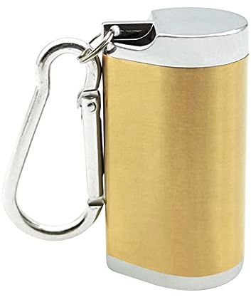 Zigaretten Taschenascher,Edelstahl Mini Aschenbecher für unterwegs Wasserdicht & Geruchsdicht Taschenaschenbecher für Draußen mit Deckel Reise-Aschenbecher für Unterwegs mit Schlüsselanhänger,Gold