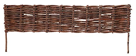 MERAXI Bordure De Jardin De Clôture De Piquet, Décoration De Bordure De Bordure De Bordure Résistante Aux Intempéries en Saule Tressé pour Les Allées De Paysage De Jardin,B,100x35cm