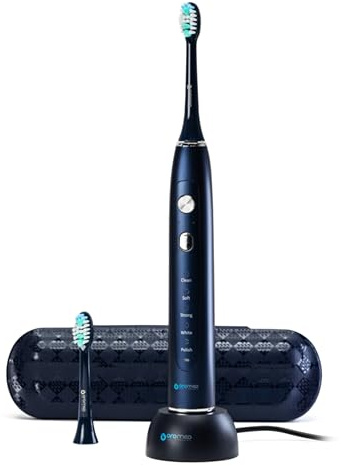 OROMED ORO-SONIC X PRO NAVY BLUE Schallzahnbürste, 38.000 Bewegungen/Min.,(5 Programme × 3 Intensitäten), Akku bis 40 Tage, Timer, USB-Induktionsladung, Marineblau