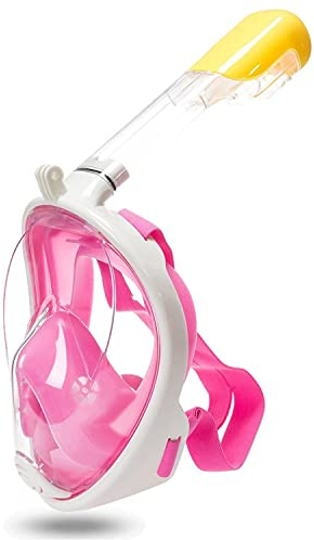 Vitare Maschera da Snorkeling per Adulti e Bambini, Maschera Subacquea Integrale Tecnologia Antiappannamento, Maschera da Mare con Supporto per Fotocamera, Maschera da Sub per Immersioni