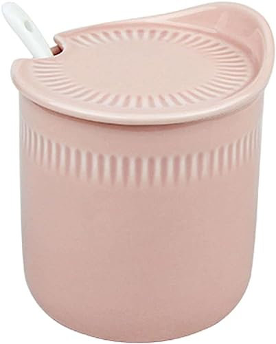 Azucarero, azucarero con tapa, azucarero con tapa, bote de condimento for salero de azúcar, tarro de almacenamiento de azúcar, azucarero, recipiente de azúcar, tarro de especias, color rosa-300ML ( Co