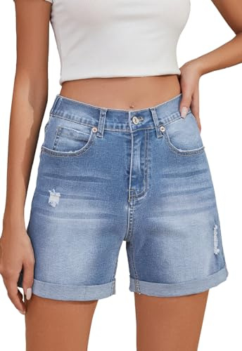 Alaster Queen Women's Loose Casual Summer Shorts with 5 Pockets - White, Mid Rise, Regular Size, Adult, Casual Wear